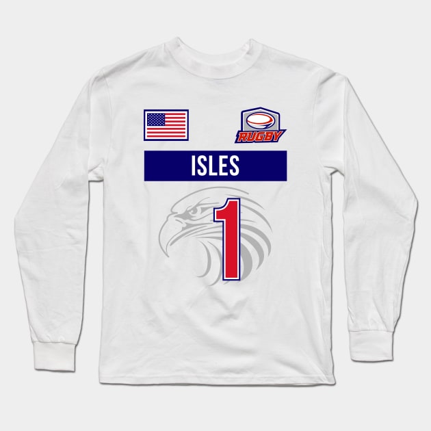 Fastest Rugby Man Alive, Carlin Isles Long Sleeve T-Shirt by CR8ART